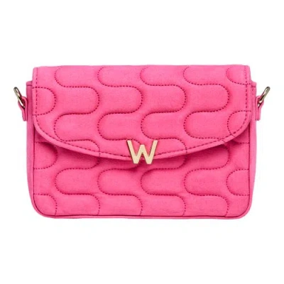 Wolf Mimi Swirl Shoulder Bag With Scarf In Pink Flash