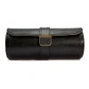 Wolf Palermo Double Watch Roll + Jewelry Pouch In Black Anthracite