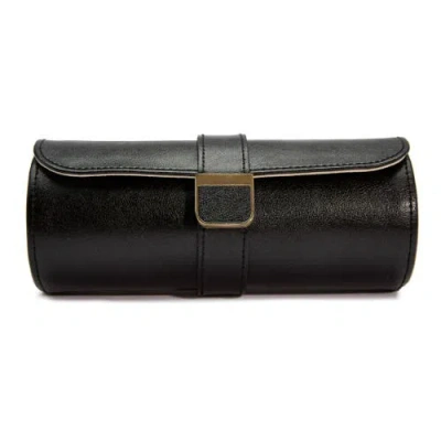 Wolf Palermo Double Watch Roll + Jewelry Pouch In Black Anthracite