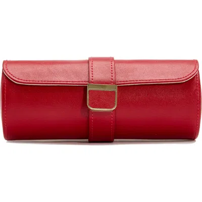 Wolf Palermo Double Watch Roll + Jewelry Pouch In Red
