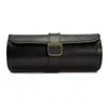 Wolf Palermo Double Watch Roll With Jewelry Pouch In Black