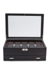 Wolf Roadster 10-piece Watch Box With Drawer In Black
