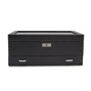 Wolf Roadster 10 Piece Watch Box With Drawer In Black