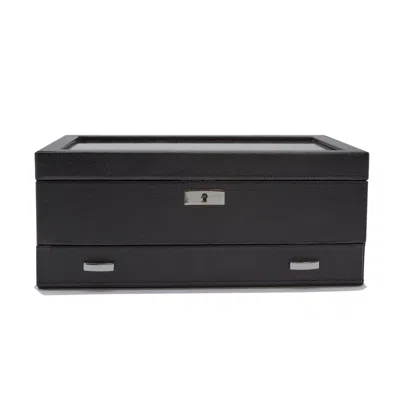 Wolf Roadster 10 Piece Watch Box With Drawer In Black