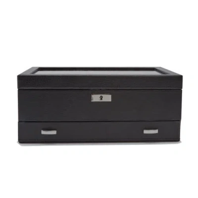 Wolf Roadster 10 Piece Watch Box With Drawer In Black