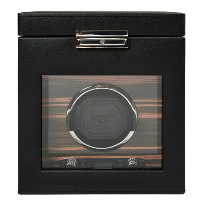 Wolf Roadster Single Watch Winder With Storage In Black