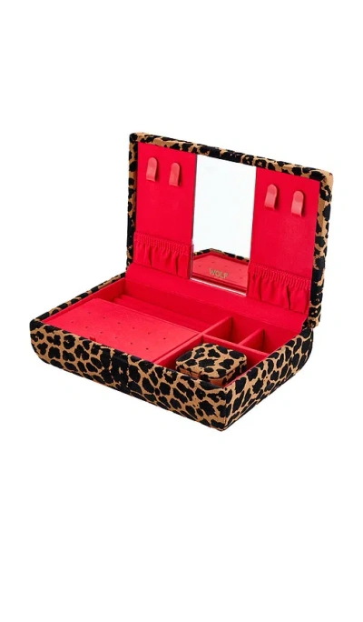 Wolf Savanna Print Medium Jewelry Box In Brown