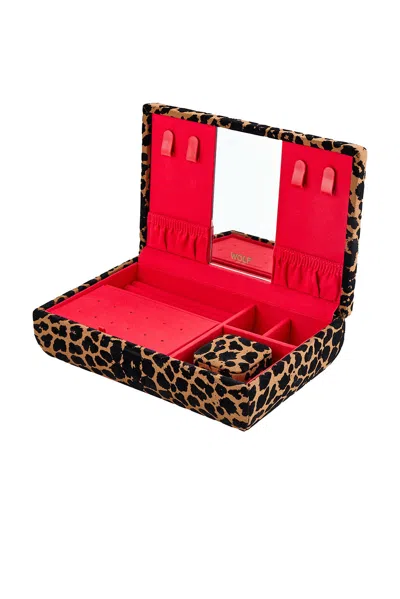 Wolf Savanna Print Medium Jewelry Box In Brown