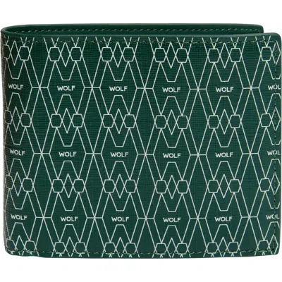 Wolf Signature Billfold And Coin In Green