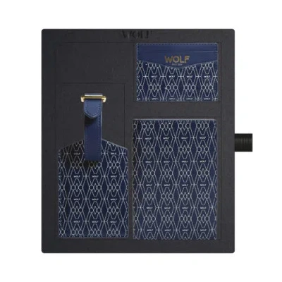Wolf Signature Passport, Card Case & Luggage Tag Gift Set In Signature Blue