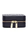 Wolf Small Leather Maria Jewellery Case In Navy