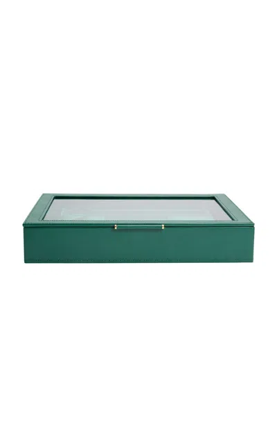 Wolf Sophia Leather Jewelry Box In Green