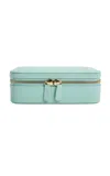 Wolf Sophia Leather Travel Case In Blue