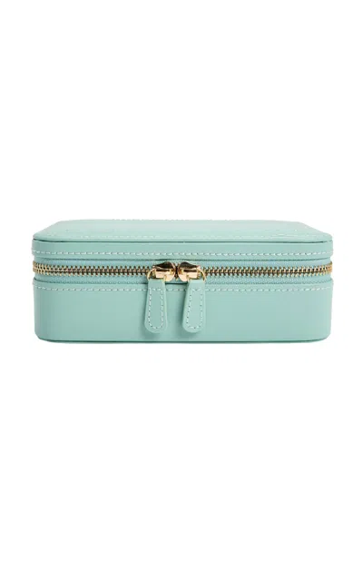 Wolf Sophia Leather Travel Case In Blue