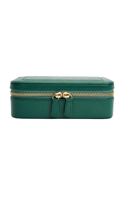 Wolf Sophia Leather Travel Case In Green