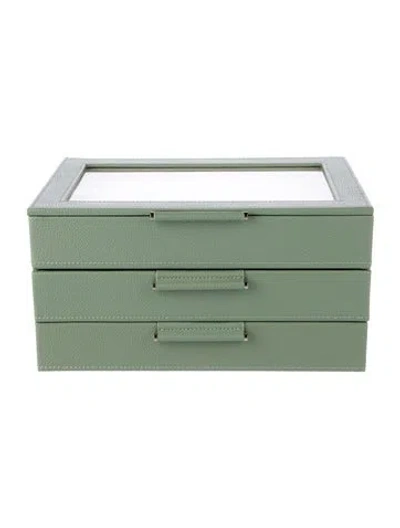 Pre-owned Wolf Sophie 3-drawer Jewelry Box In Green