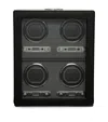 Wolf Vegan Leather Classic 4-piece Watch Winder In Black