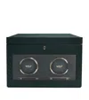 Wolf Vegan Leather Double Watch Winder In Green