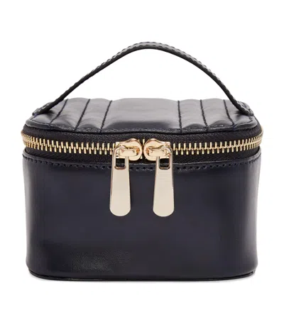 Wolf Vegan Leather Maria Cube Jewellery Case In Blue