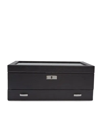 Wolf Vegan Leather Roadster Watch Box In Black