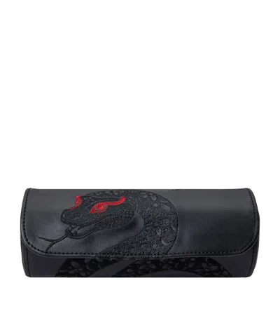 Wolf Vegan Year Of The Snake Lunar Triple Watch Roll In Black