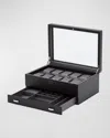 Wolf Viceroy 10-piece Watch Box With Drawer In Black