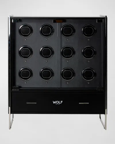 Wolf Viceroy 12-piece Watch Winder Cabinet In Black