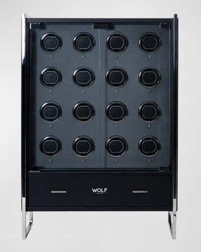 Wolf Viceroy 16-piece Watch Winder Cabinet In Black