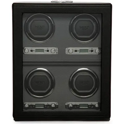 Wolf Viceroy 4-watch Winder & Case In Black
