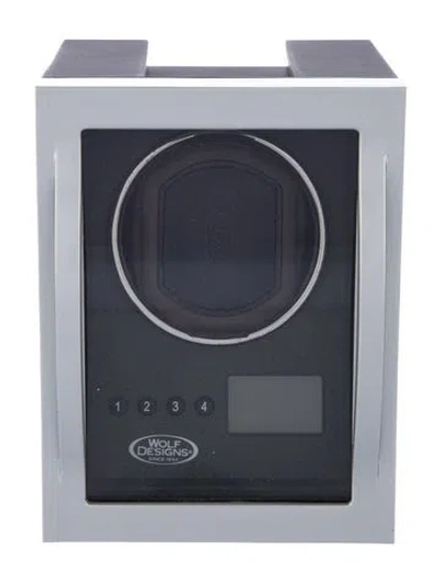 Pre-owned Wolf Viceroy Triple Watch Winder With Storage In Silver