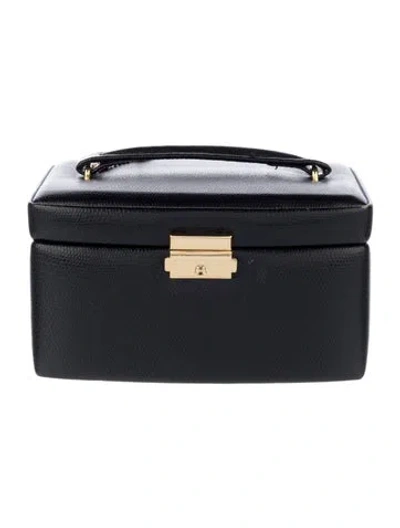 Pre-owned Wolf Vintage Leather Jewelry Box In Black