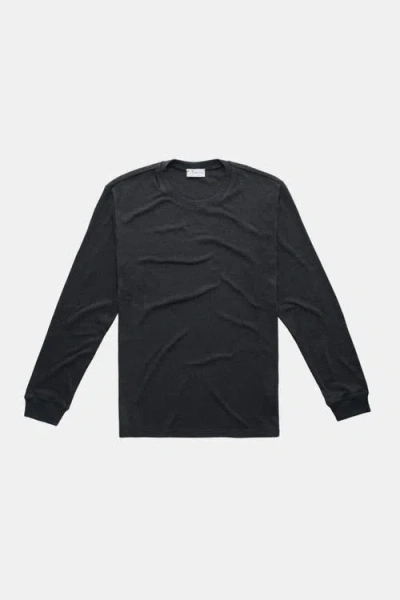 Wolf Vs. Goat (wvg) Heavyweight Viscose Interlock Long Sleeve Crewneck In Black