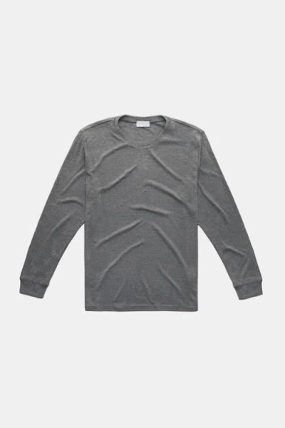 Wolf Vs. Goat (wvg) Heavyweight Viscose Interlock Long Sleeve Crewneck In Gray