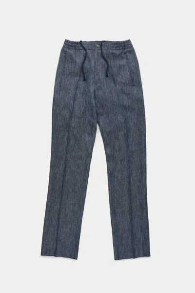 Wolf Vs. Goat (wvg) Linen Easy Pants In Blue