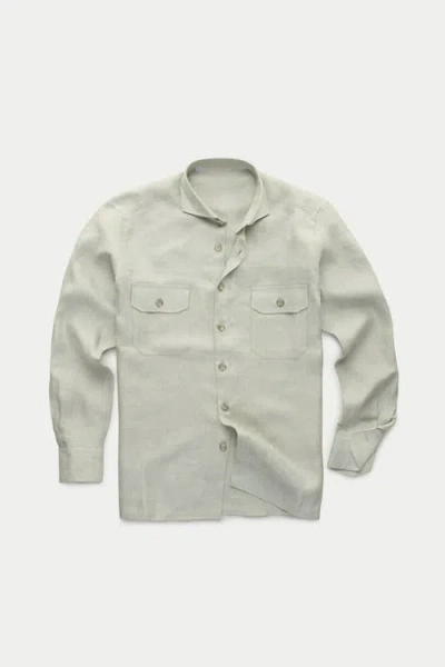 Wolf Vs. Goat (wvg) Linen Shirt Jacket In Gray