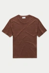 Wolf Vs. Goat (wvg) Short Sleeve Linen Crew Neck Tee In Brown