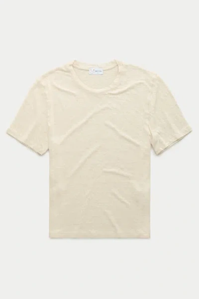 Wolf Vs. Goat (wvg) Short Sleeve Linen Crew Neck Tee In Brown