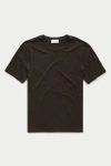 Wolf Vs. Goat (wvg) Short Sleeve Linen Crew Neck Tee In Brown