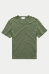 Wolf Vs. Goat (wvg) Short Sleeve Linen Crew Neck Tee In Green