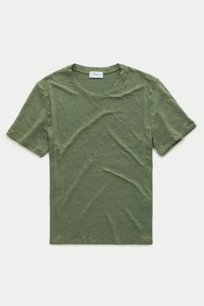 Wolf Vs. Goat (wvg) Short Sleeve Linen Crew Neck Tee In Green