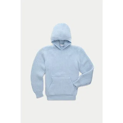 Wolf Vs. Goat (wvg) Wool Chunky Pullover Hoodie In Blue