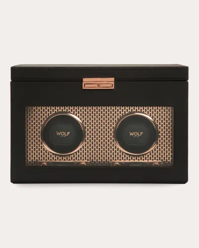 Wolf Women's Axis Double Watch Winder Storage Case In Black