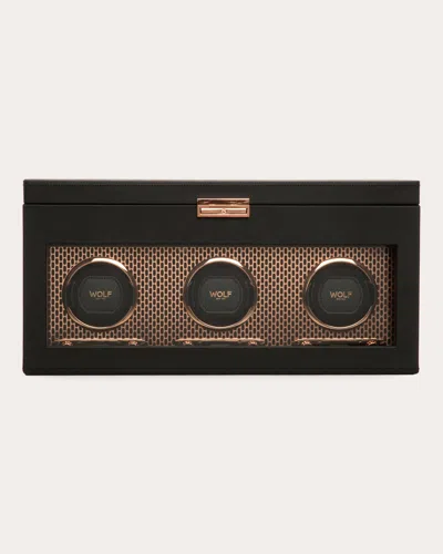 Wolf Women's Axis Triple Watch Winder Storage Case In Black