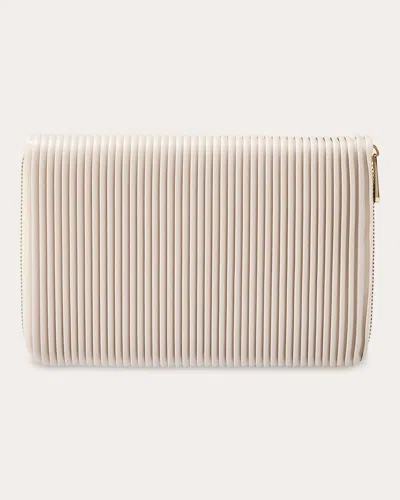 Wolf Women's Bella Pleated Jewelry Portfolio In White
