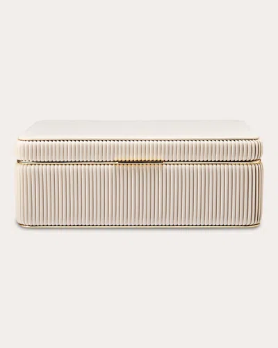 Wolf Women's Bella Pleated Large Jewelry Box In White