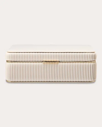 Wolf Women's Bella Pleated Medium Jewelry Box In White