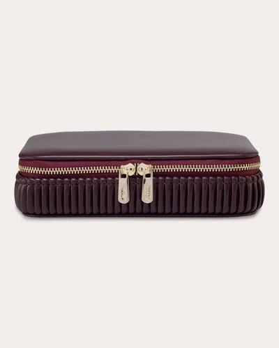 Wolf Women's Bella Pleated Zip Jewelry Case In Red