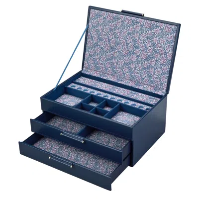 Wolf Women's Blue Sophia Jewellery Box With Drawers - Indigo