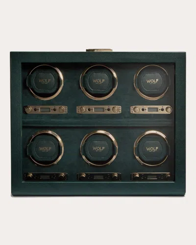 Wolf Women's British Racing 6-piece Watch Winder In Green