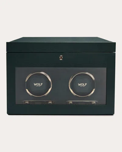 Wolf Women's British Racing Double Watch Winder Storage Case In Green